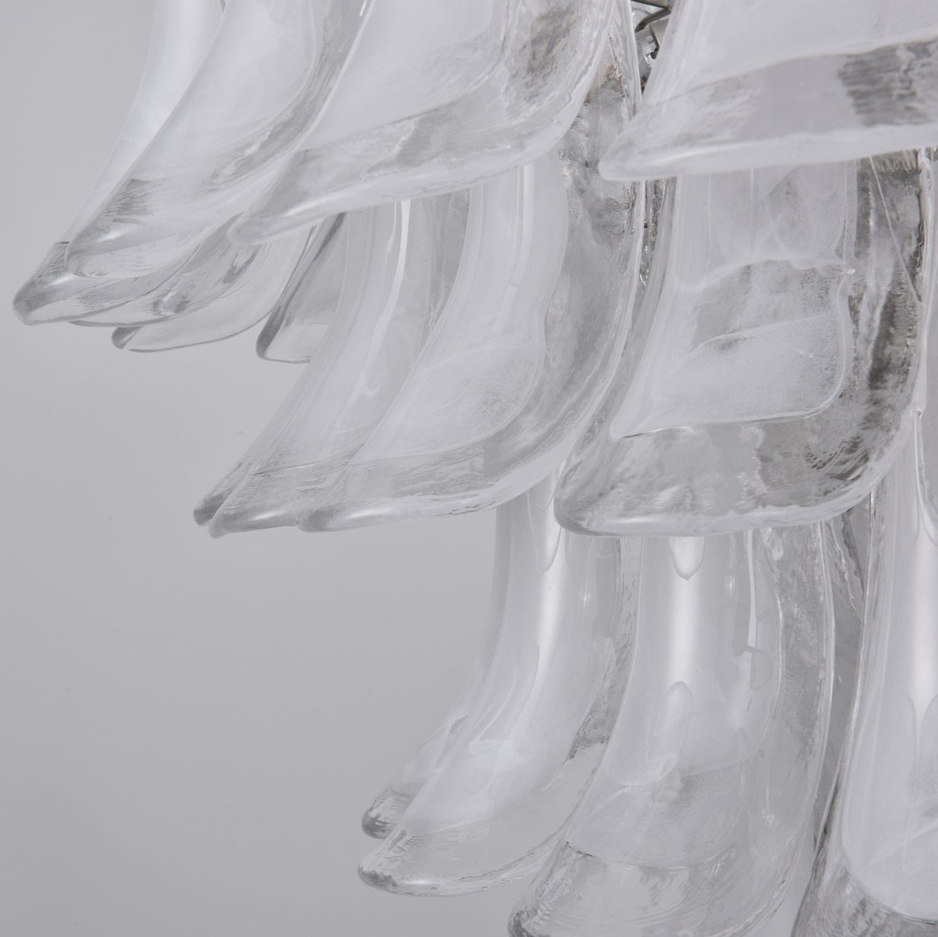Elegant White Cloud Glass Petals Chandelier with Adjustable Height & L