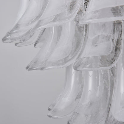 Elegant White Cloud Glass Petals Chandelier with Adjustable Height & L