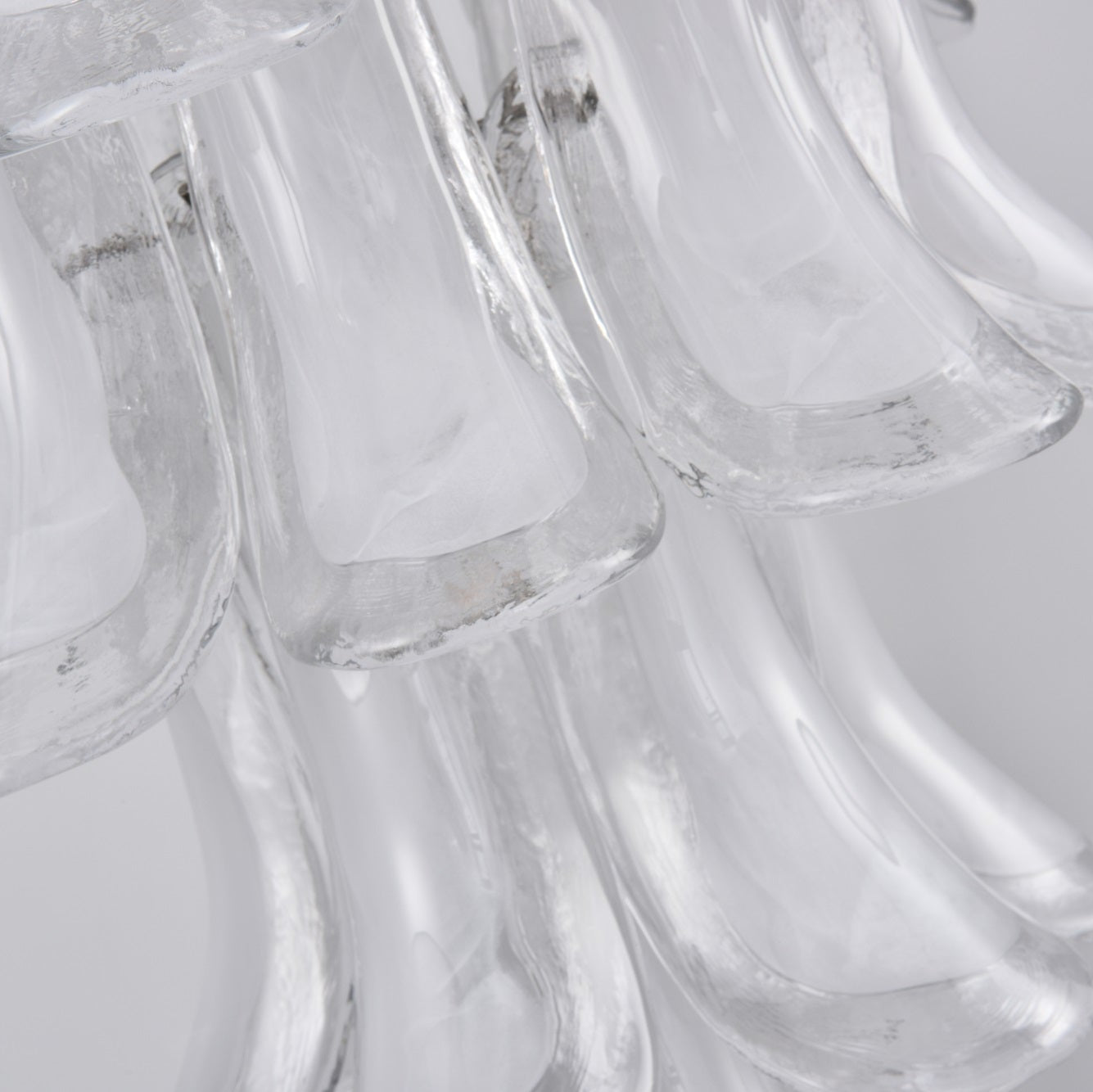Elegant White Cloud Glass Petals Chandelier with Adjustable Height & L