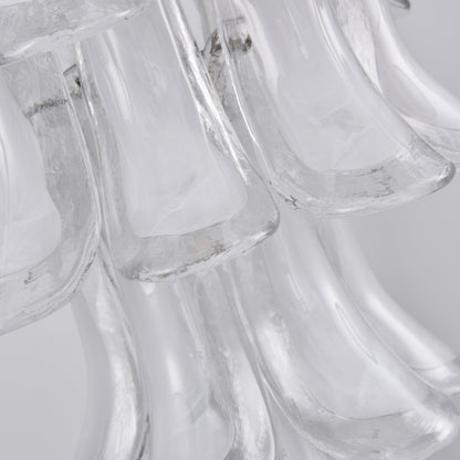 Elegant White Cloud Glass Petals Chandelier with Adjustable Height & L