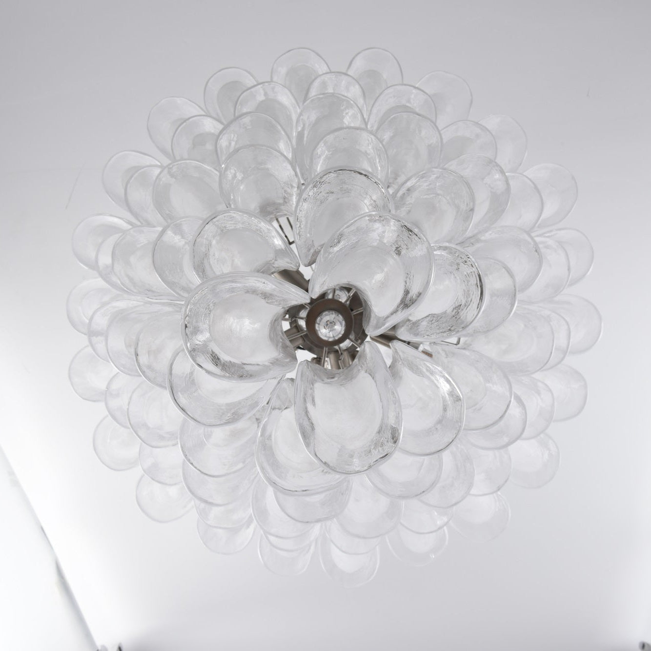 Elegant White Cloud Glass Petals Chandelier with Adjustable Height & L