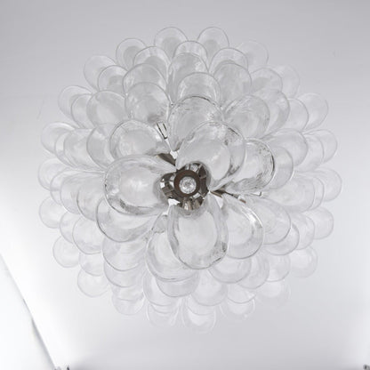 Elegant White Cloud Glass Petals Chandelier with Adjustable Height & L