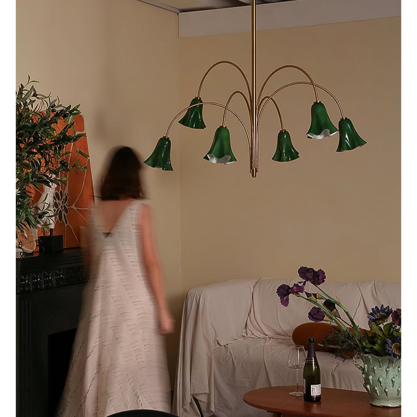 Willow Belle Chandelier - Elegant Lighting with Adjustable Height & Cr