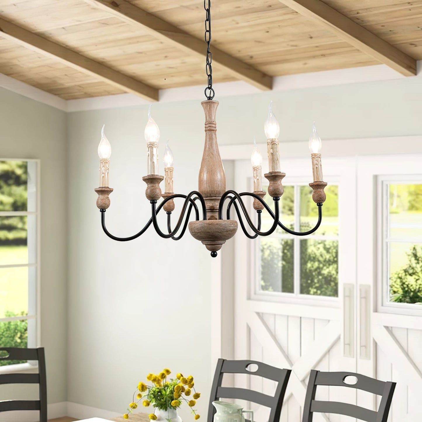 Willowbrook Farmhouse Chandelier - Rustic Design with Adjustable Heigh
