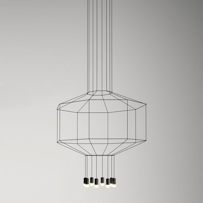 Geometric Lines Pendant Lamp - Adjustable Height, Energy-Efficient LED