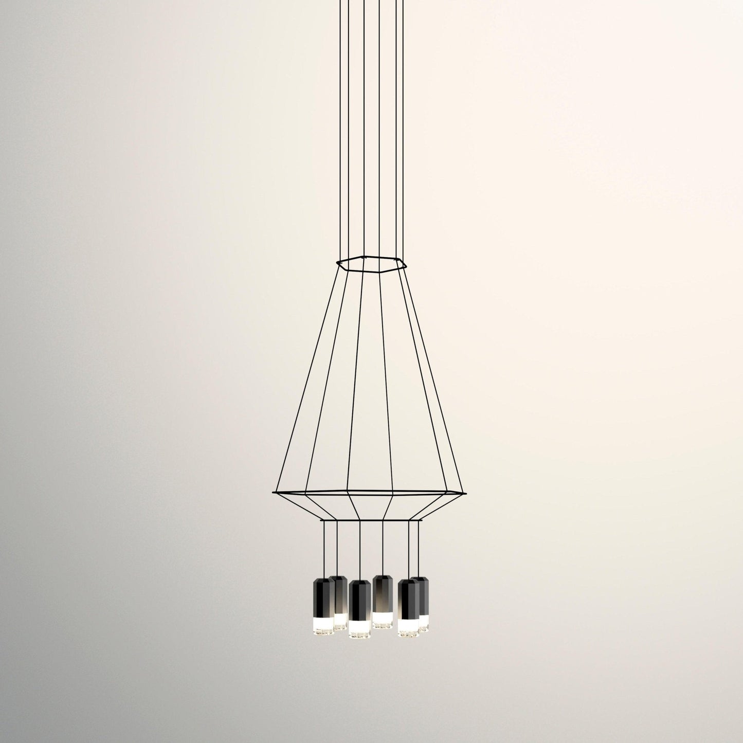 Geometric Lines Pendant Lamp - Adjustable Height, Energy-Efficient LED