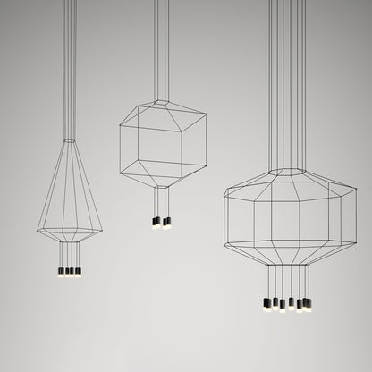 Geometric Lines Pendant Lamp - Adjustable Height, Energy-Efficient LED