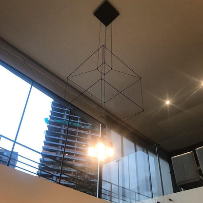 Geometric Lines Pendant Lamp - Adjustable Height, Energy-Efficient LED