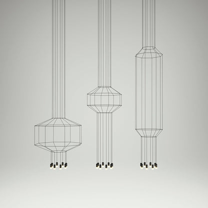 Geometric Lines Pendant Lamp - Adjustable Height, Energy-Efficient LED