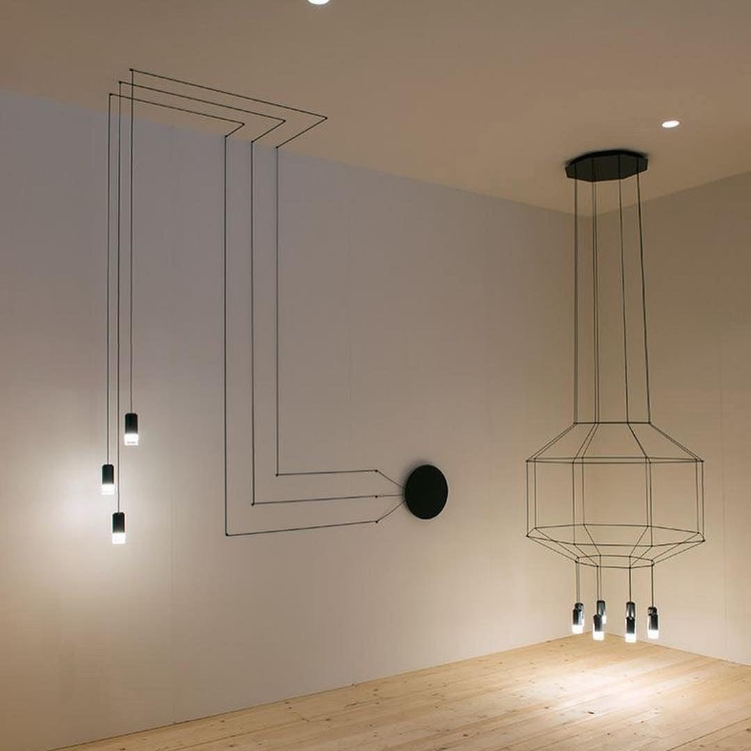 Geometric Lines Pendant Lamp - Adjustable Height, Energy-Efficient LED