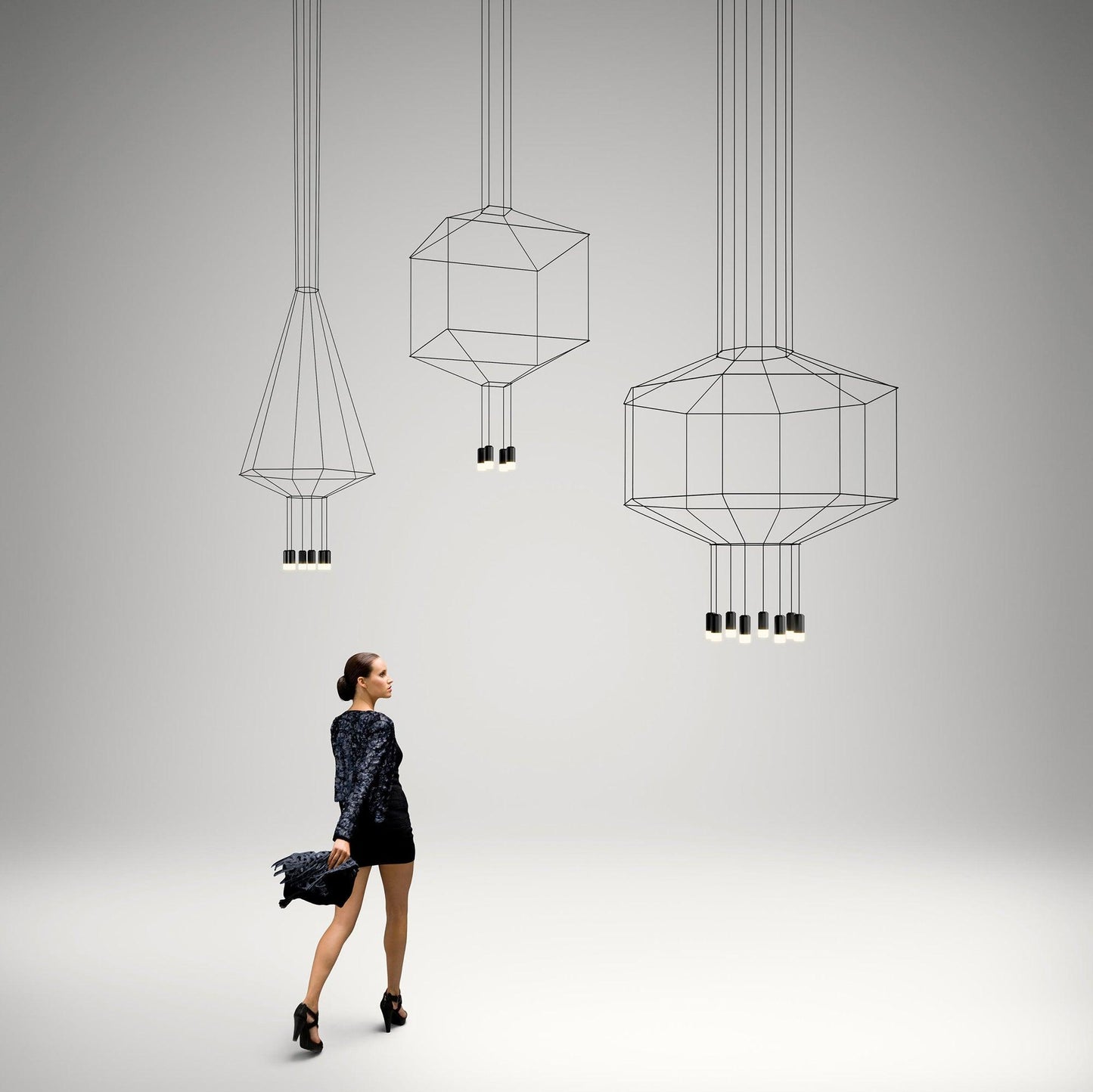 Geometric Lines Pendant Lamp - Adjustable Height, Energy-Efficient LED