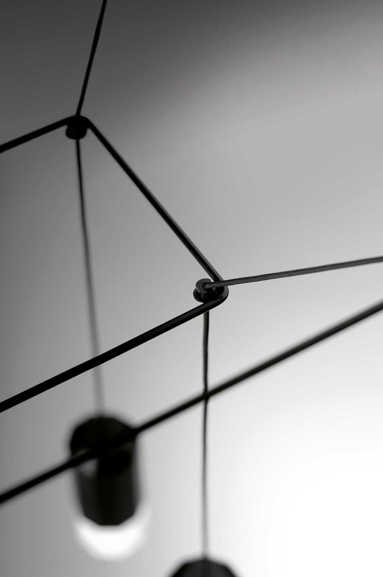 Geometric Lines Pendant Lamp - Adjustable Height, Energy-Efficient LED