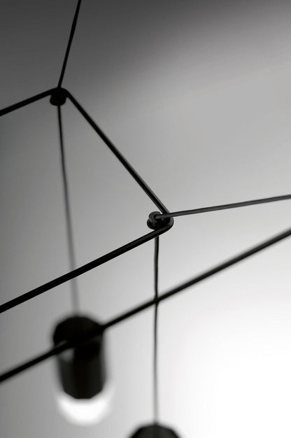 Geometric Lines Pendant Lamp - Adjustable Height, Energy-Efficient LED