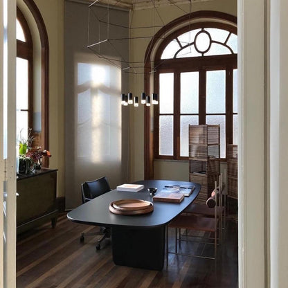 Geometric Lines Pendant Lamp - Adjustable Height, Energy-Efficient LED