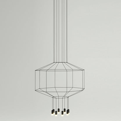 Geometric Lines Pendant Lamp - Adjustable Height, Energy-Efficient LED