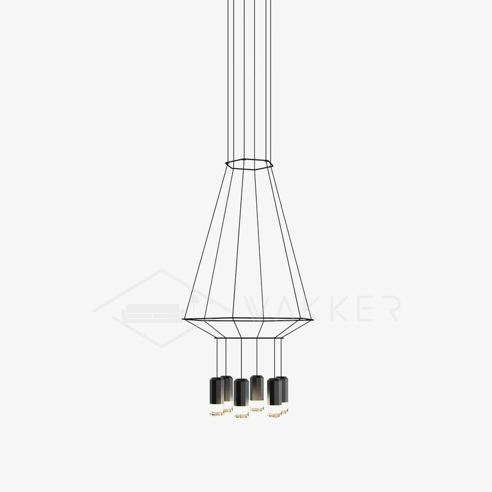 Geometric Lines Pendant Lamp - Adjustable Height, Energy-Efficient LED