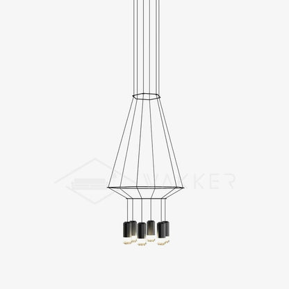 Geometric Lines Pendant Lamp - Adjustable Height, Energy-Efficient LED