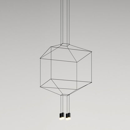 Geometric Lines Pendant Lamp - Adjustable Height, Energy-Efficient LED