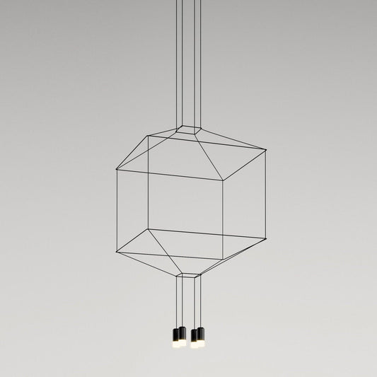 Geometric Lines Pendant Lamp - Adjustable Height, Energy-Efficient LED