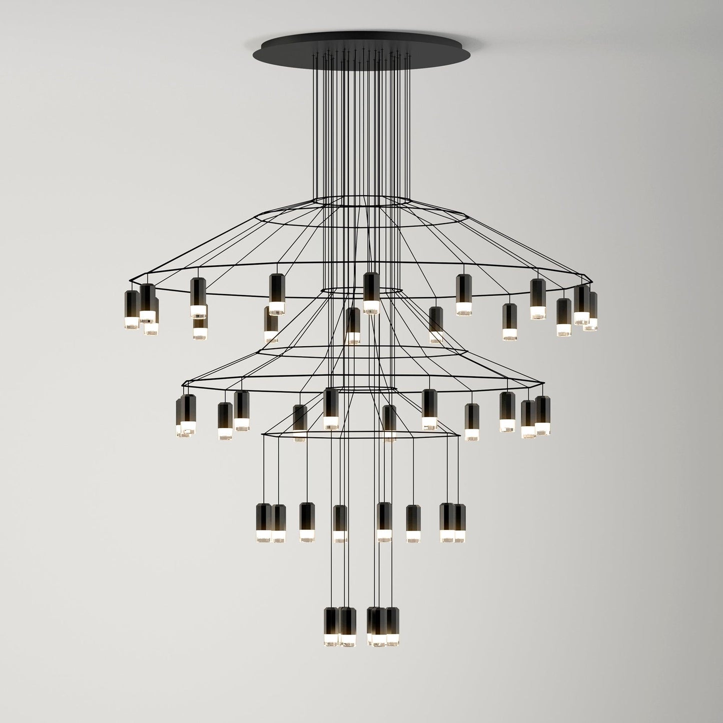 Elegant Lattice Chandelier with Adjustable Height and Crystal Accents