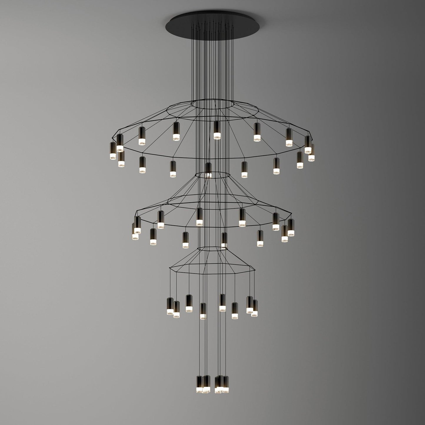Elegant Lattice Chandelier with Adjustable Height and Crystal Accents