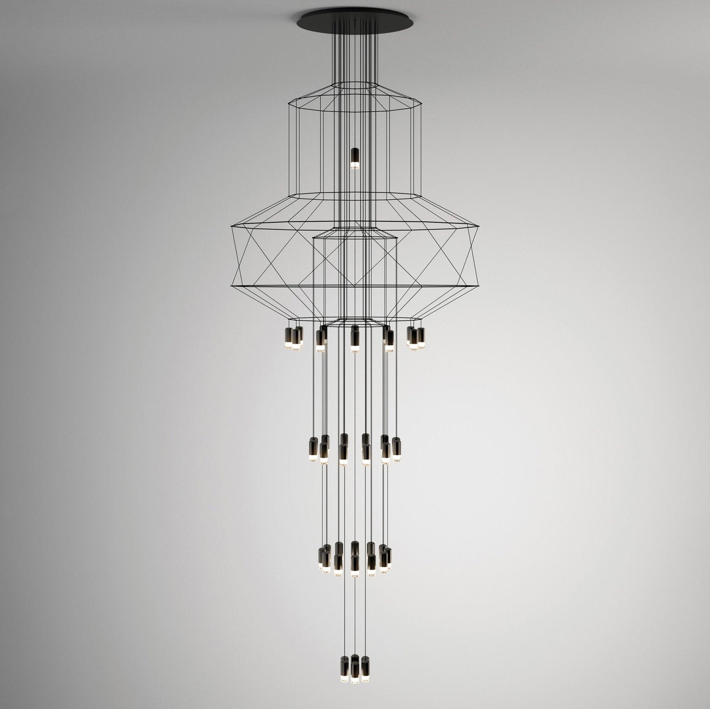 Elegant Lattice Chandelier with Adjustable Height and Crystal Accents