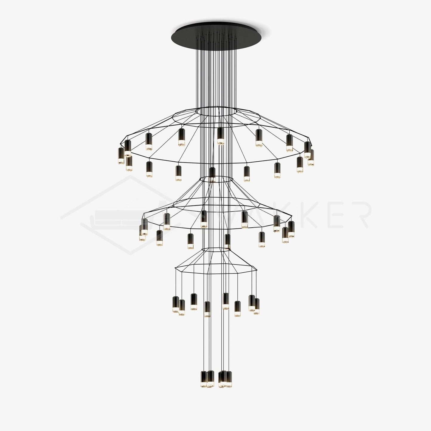 Elegant Lattice Chandelier with Adjustable Height and Crystal Accents