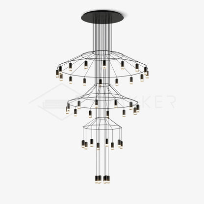 Elegant Lattice Chandelier with Adjustable Height and Crystal Accents