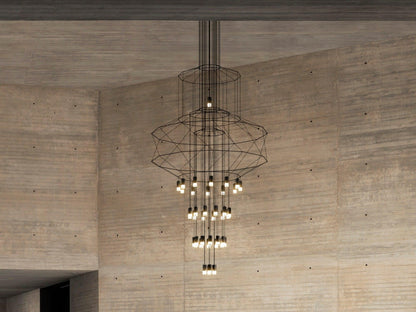 Elegant Lattice Chandelier with Adjustable Height and Crystal Accents