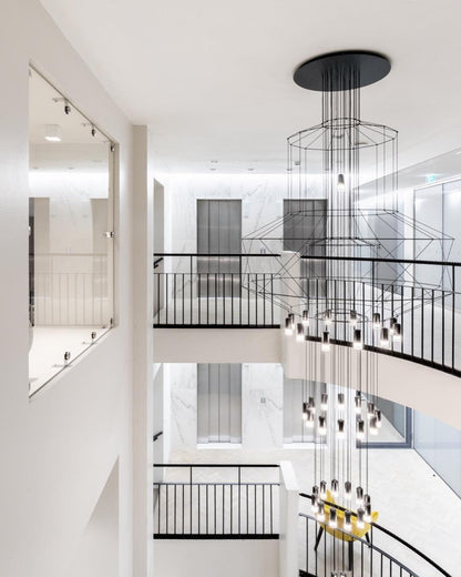 Elegant Lattice Chandelier with Adjustable Height and Crystal Accents