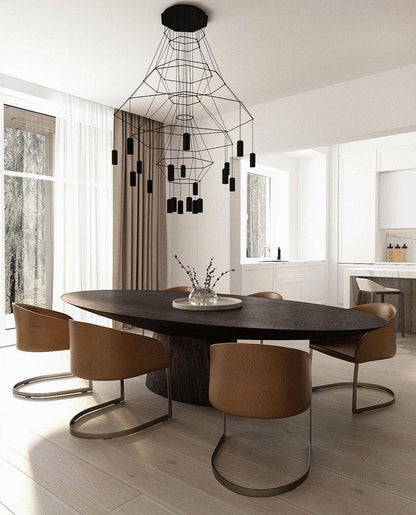 Elegant Lattice Chandelier with Adjustable Height and Crystal Accents