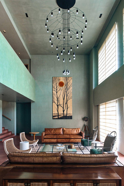 Elegant Lattice Chandelier with Adjustable Height and Crystal Accents