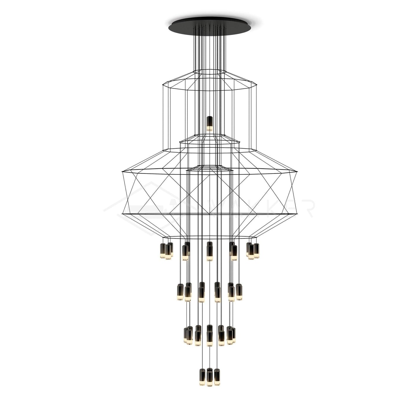 Elegant Lattice Chandelier with Adjustable Height and Crystal Accents