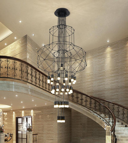 Elegant Lattice Chandelier with Adjustable Height and Crystal Accents