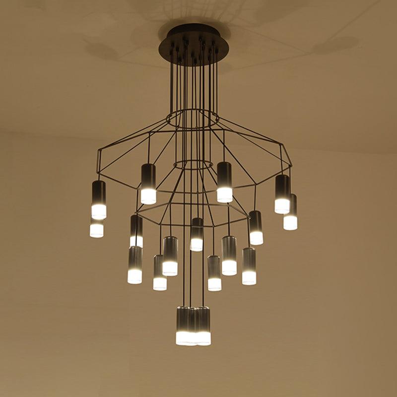 Elegant Lattice Chandelier with Adjustable Height and Crystal Accents