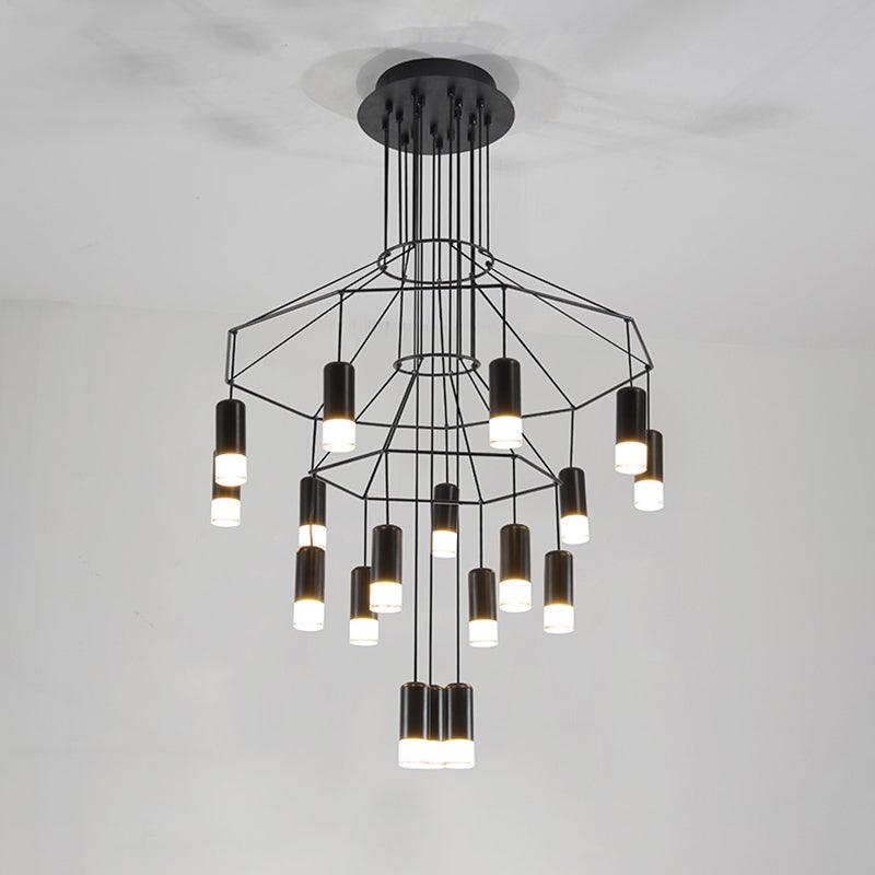 Elegant Lattice Chandelier with Adjustable Height and Crystal Accents