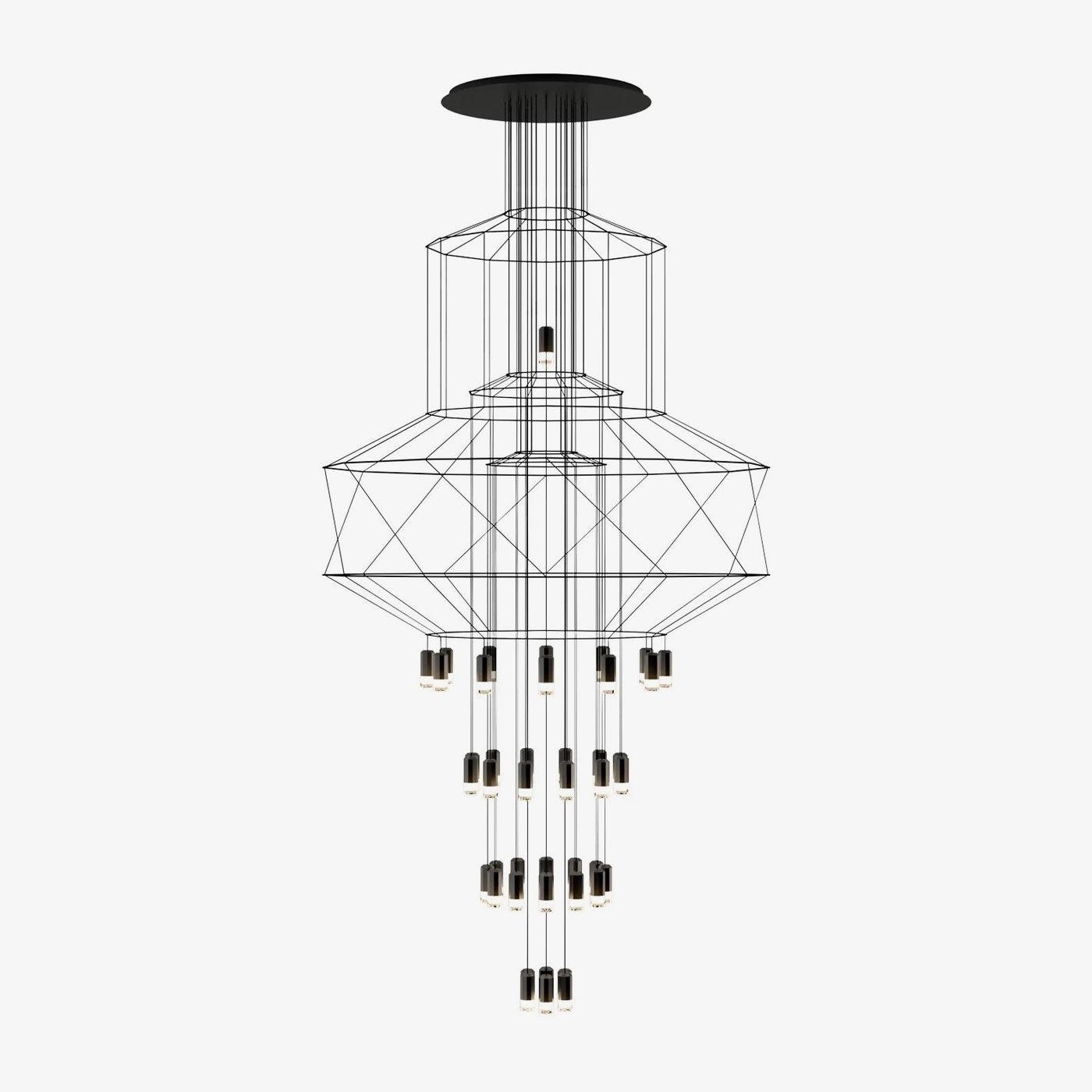 Elegant Lattice Chandelier with Adjustable Height and Crystal Accents