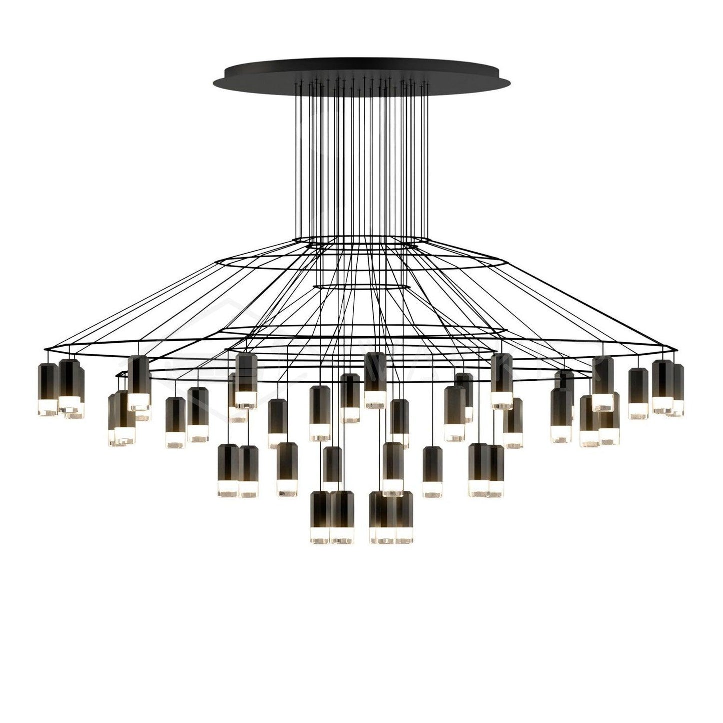 Elegant Lattice Chandelier with Adjustable Height and Crystal Accents
