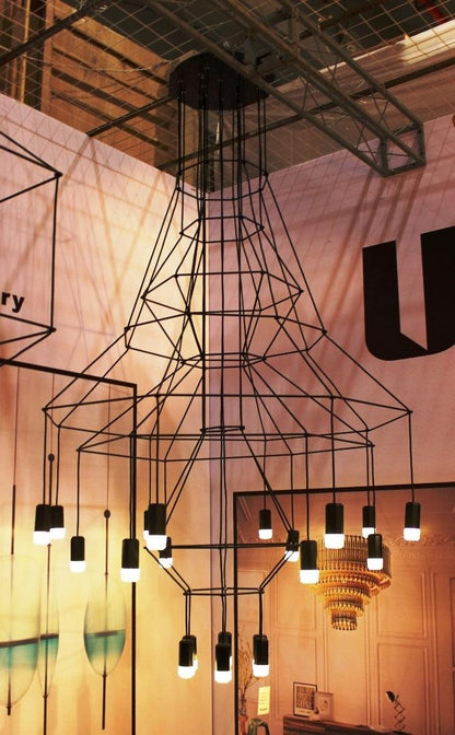 Elegant Lattice Chandelier with Adjustable Height and Crystal Accents