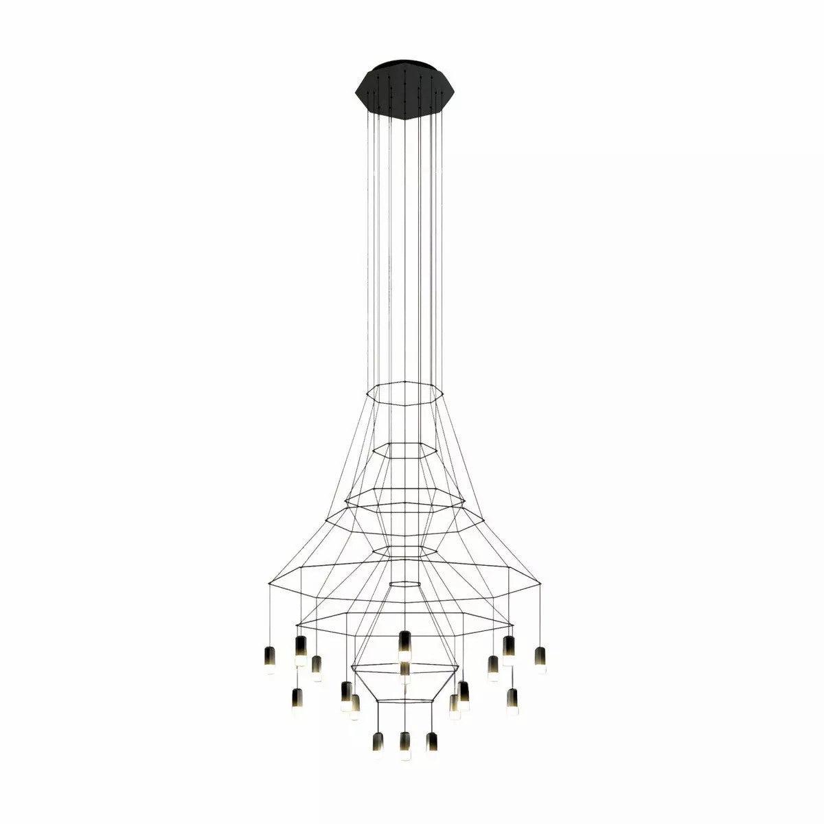 Elegant Lattice Chandelier with Adjustable Height and Crystal Accents