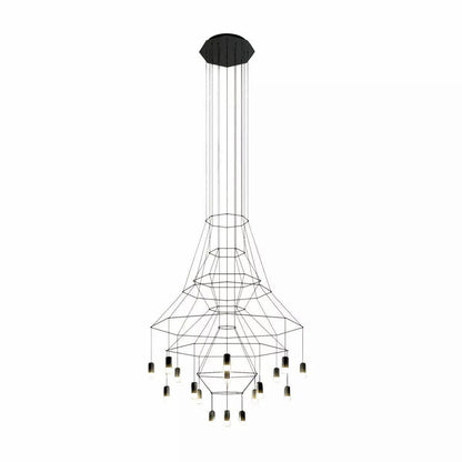 Elegant Lattice Chandelier with Adjustable Height and Crystal Accents