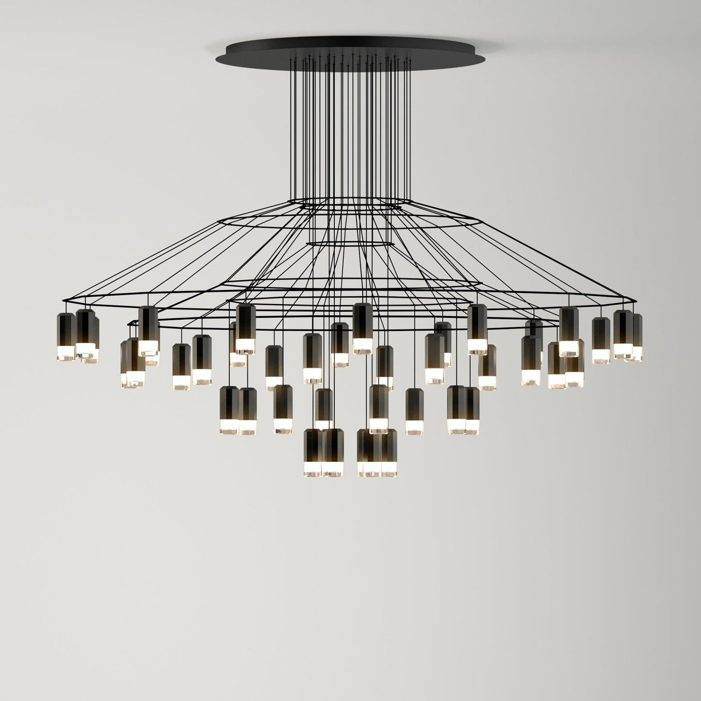 Elegant Lattice Chandelier with Adjustable Height and Crystal Accents