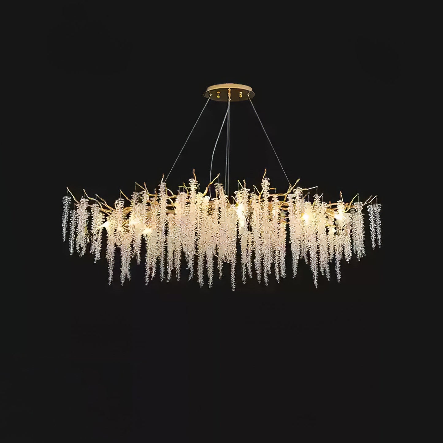 Wisteria Flower Crystal Chandelier - Elegant Design, Dimmable Lighting