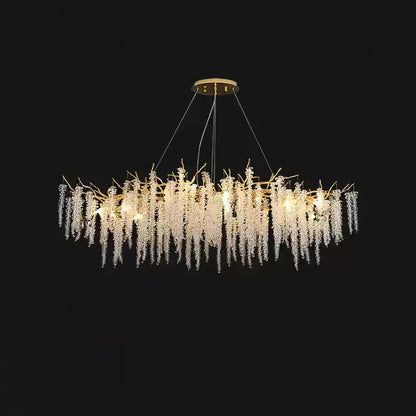 Wisteria Flower Crystal Chandelier - Elegant Design, Dimmable Lighting