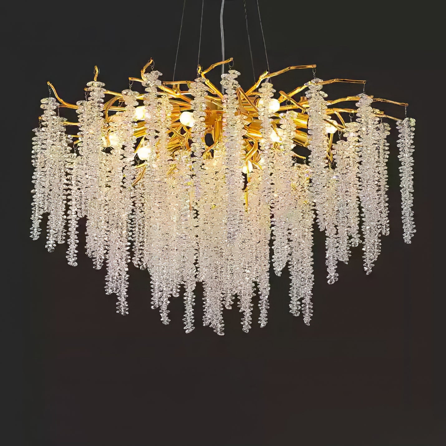 Wisteria Flower Crystal Chandelier - Elegant Design, Dimmable Lighting