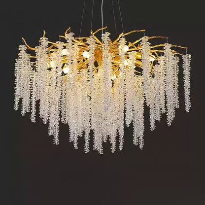 Wisteria Flower Crystal Chandelier - Elegant Design, Dimmable Lighting