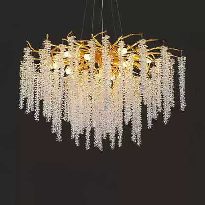 Wisteria Flower Crystal Chandelier - Elegant Design, Dimmable Lighting