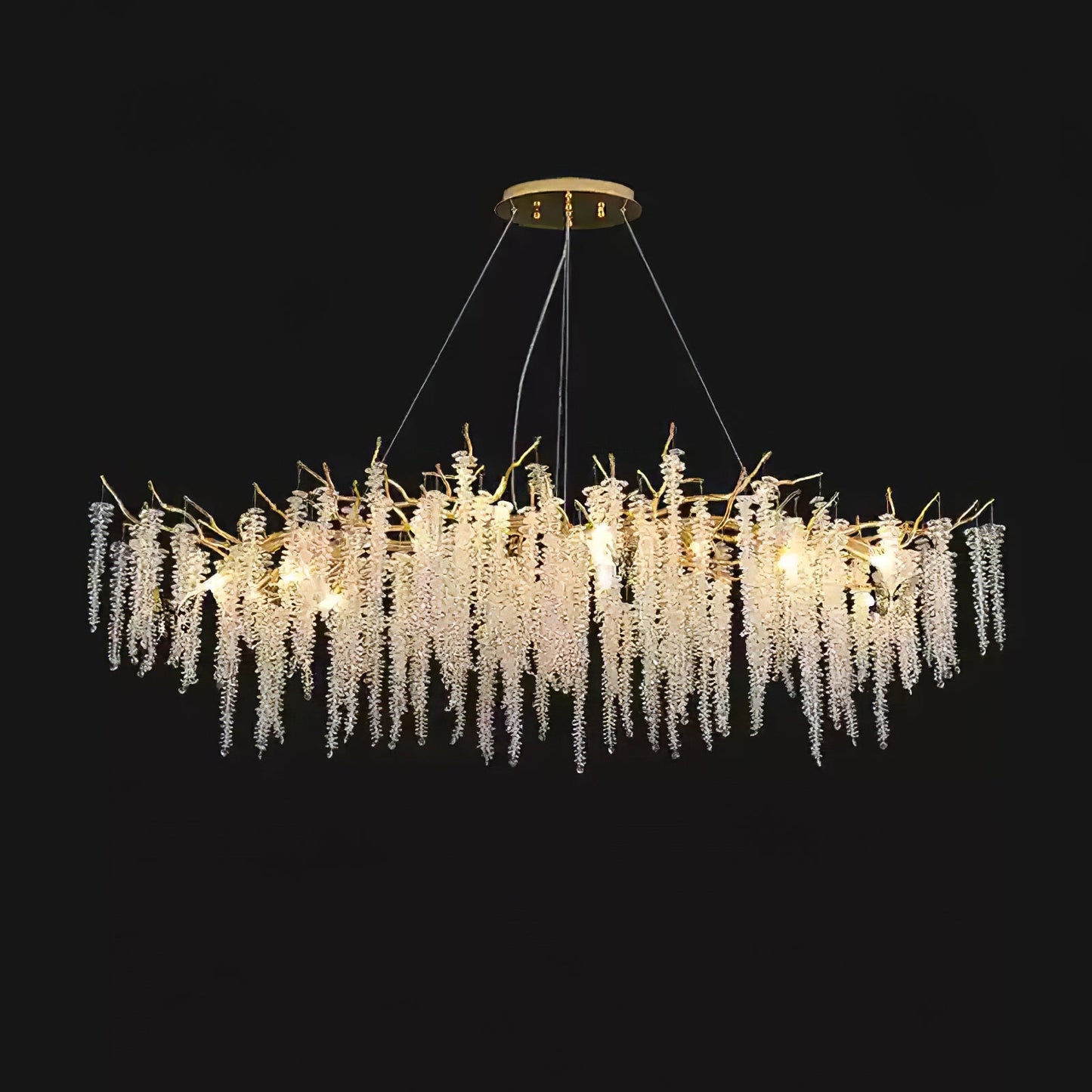 Wisteria Flower Crystal Chandelier - Elegant Design, Dimmable Lighting