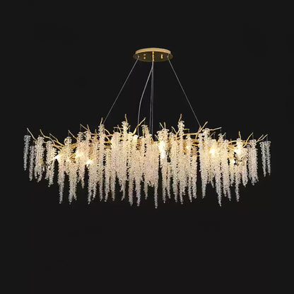 Wisteria Flower Crystal Chandelier - Elegant Design, Dimmable Lighting
