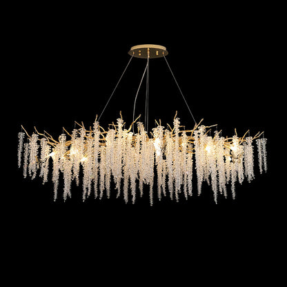 Wisteria Flower Crystal Chandelier - Elegant Design, Dimmable Lighting